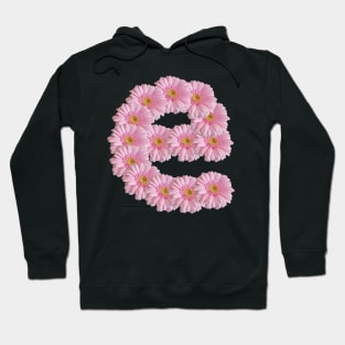 Letter e Pink Gerbera Daisy Flowers Hoodie